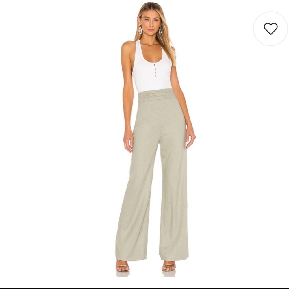 REVOLVE Lovers & Friends sage green high waisted pants, XS